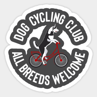 Dog Cycling Club Sticker